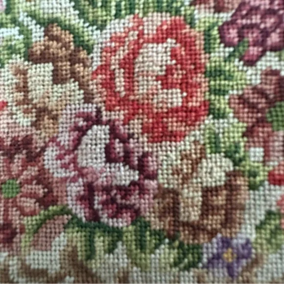 Vintage Micro Petit Point Floral Kiss Lock Hand Bag - Picture 6 of 13